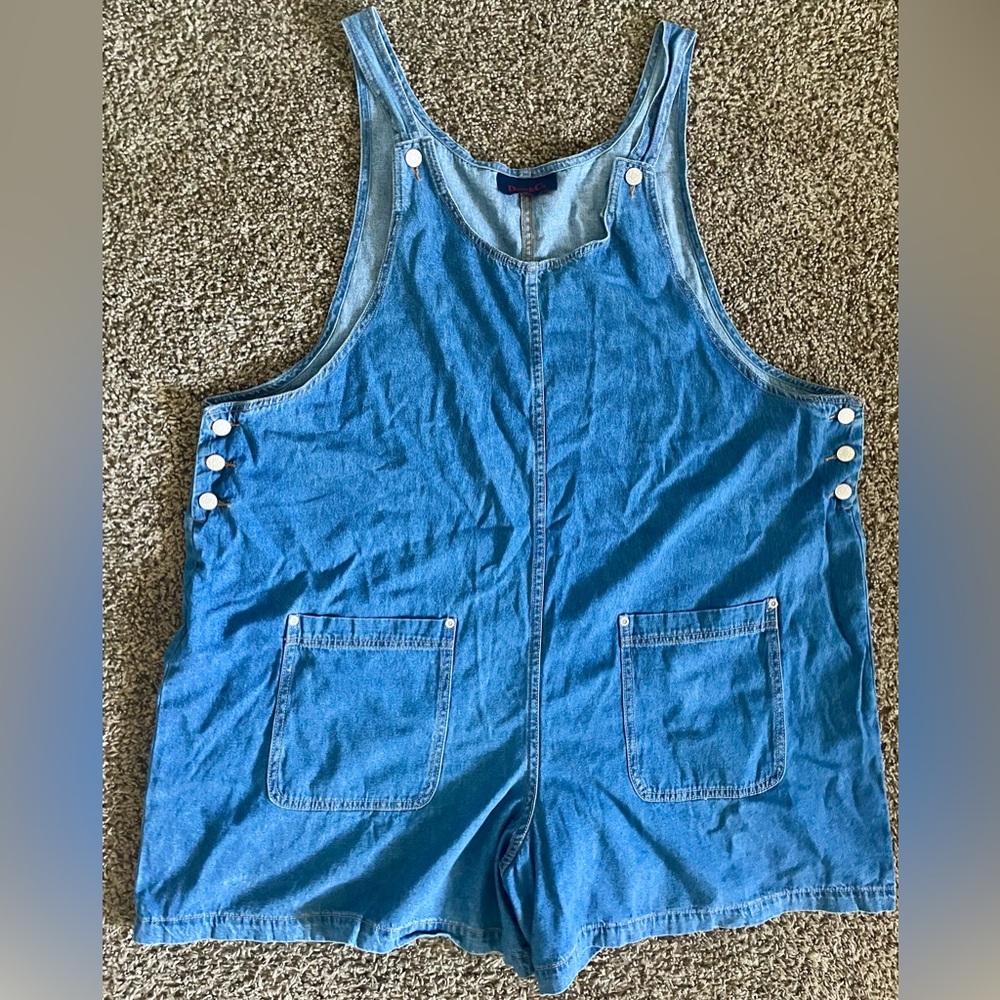 Blue Denim Short Overalls Romper